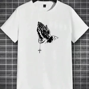 Été jésus bénisse graphique imprimé hommes T-shirt 100% coton respirant T-shirt populaire t-shirt style décontracté vêtements rétro haut de rue
