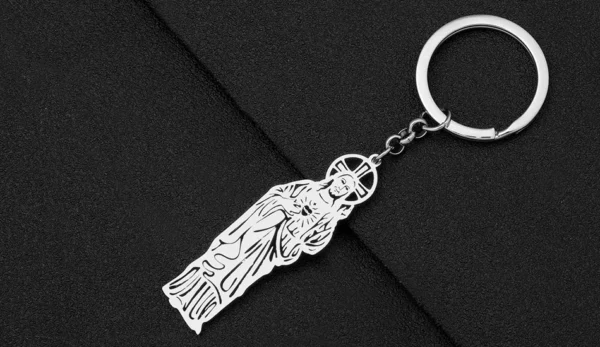 BONSNY Pâques 18 carats plaqué or en acier inoxydable croix jésus porte-clés sac à main porte-clés de voiture anneau cadeau de fête pour femmes filles – Image 15