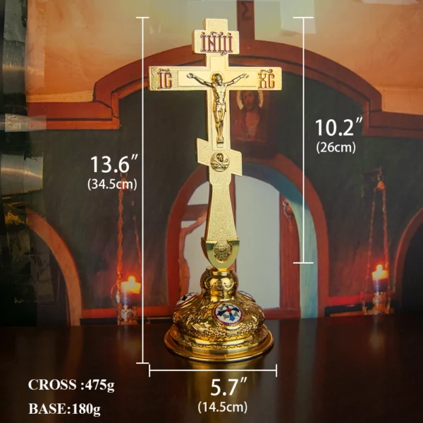 Croix de Jésus debout décorative personnalisée, cadeau religieux, statue de Nina ifix, alliage orthodoxe, église – Image 3