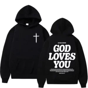 Sweats à capuche d'église de Jésus chrétien pour hommes et femmes, versets de la Bible, dieu vous aime, esthétique, grande taille, PVD Y2K