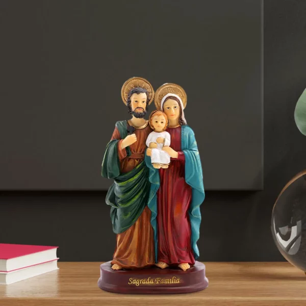 Statue de la Sainte Famille de Jésus, Figurine Artisanale à Collectionner, Sculpture de Scène de la Nativité pour Salon, Décoration de Bureau à Domicile, Ornement – Image 4