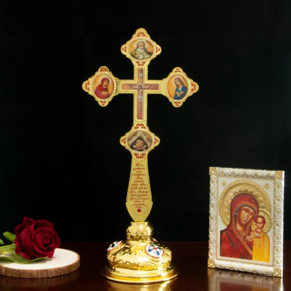 HTISOK-Croix Orthodoxe Réaliste, Cadeau Religieux, Alliage D.lique Plaqué Or, Passion Jésus, Sainte Image, Croix de Prière