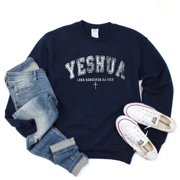 Sweat-shirt Yeshua chrétien vintage, pull Yeshua, chemise religieuse, tee-shirt de foi esthétique, verset biblique en déclin de Jésus, PVD – Image 7