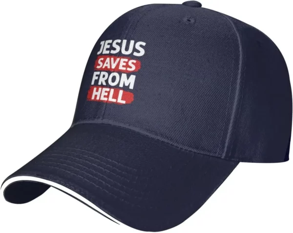 Casquette de baseball réglable pour hommes et femmes, chapeau adulte unisexe, Jésus sauve de l'enfer – Image 3