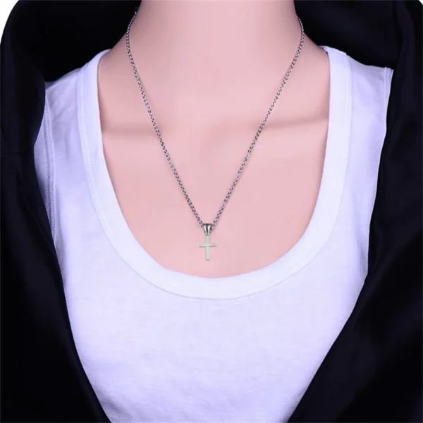 Mode petit pendentif croix de jésus femme or argent couleur foi chrétienne croix collier pour femmes bijoux religieux cadeau 2025 – Image 5