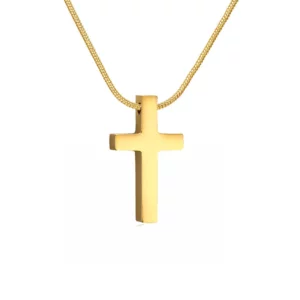 Pendentif croix de jésus pour femmes, couleur or argent, chaîne serpent en acier inoxydable, collier de foi pour femmes, bijoux religieux, cadeau