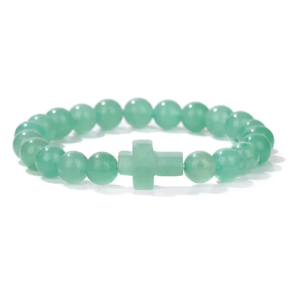Croix opale pierre perles Bracelets pour Femme hommes prière Protection âme énergie guérison Quart Bracelet Yoga bijoux Homme Pulsera – Image 12