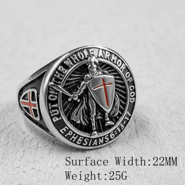 Offre spéciale hommes chevalier croix templier anneau Punk en acier inoxydable joint bijoux mode personnalité Hip Hop Rock unisexe doigt – Image 6