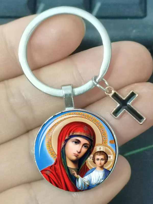 Vierge Marie, Mère des Bébés, Porte-clés, Jésus Christ, Pendentif Chrétien, Religion Catholique, Bijoux en Verre, Cadeau pour Homme et Femme – Image 17