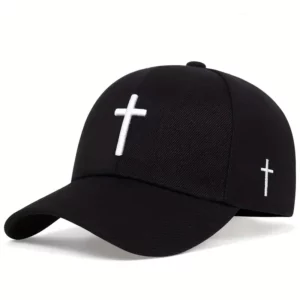 Casquette de baseball brodée de croix de foi hip hop simple et décontractée, accessoire de mode pour fête d'halloween, pare-soleil lig, 1 pièce, automne et hiver
