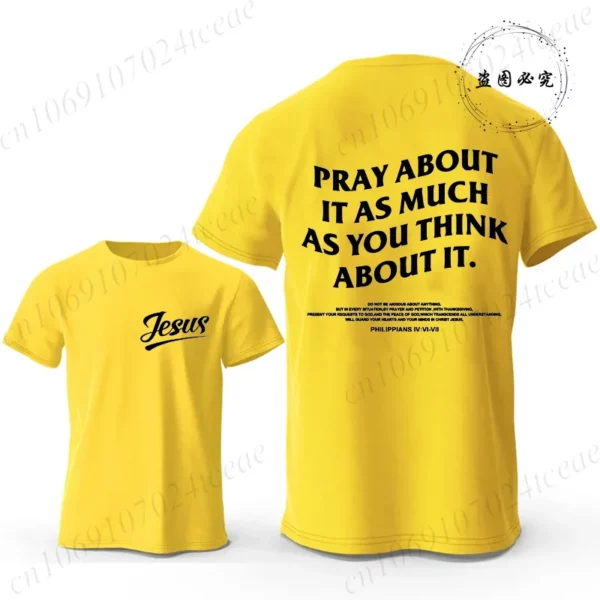 Croyez la croix jésus graphique créatif hommes T-shirts mode été esthétique T-shirts décontracté à manches courtes t-shirt hauts chrétiens – Image 4
