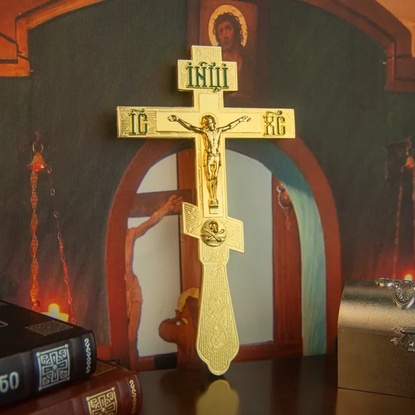 Croix de Jésus debout décorative personnalisée, cadeau religieux, statue de Nina ifix, alliage orthodoxe, église