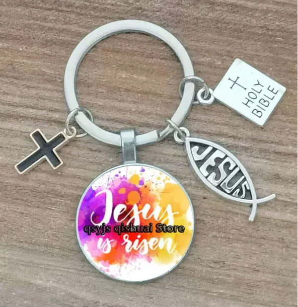 Porte-Clés Personnalisé avec Lettres de Dieu Imprimées, Ornement de la Foi de Jésus, Cadeau de Manucure – Image 22
