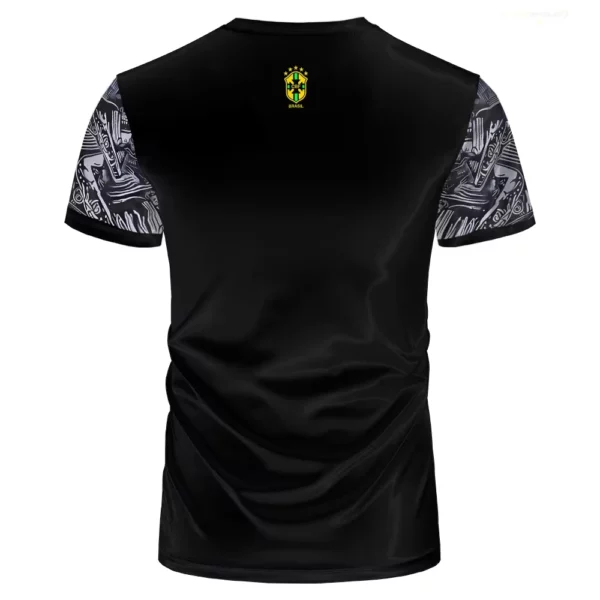Décontracté hommes brésil édition spéciale jésus Football maillot à séchage rapide arrivée noir gris adultes enfant T-shirt Football formation vêtements – Image 5