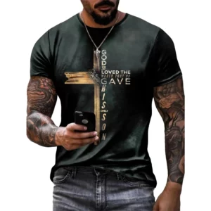 T-shirt à col rond à imprimé croisé pour hommes, t-shirts décontractés pour l'été, vêtements pour hommes, Y pour 03, Gym, entraînement, course à pied