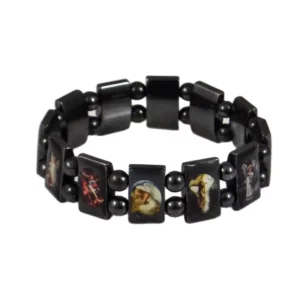 Bracelet chapelet en hématite d'ange, perles, bijoux religieux chrétien catholique à la mode
