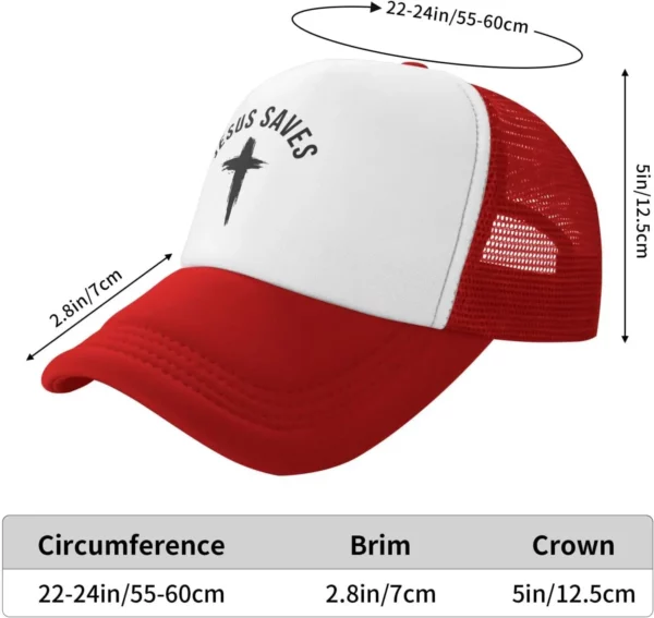 Casquette de baseball en maille pour hommes et femmes, chapeau de camionneur, Snapback noir, drôle, Jésus sauve la croix, dieu chrétien, foi, américains – Image 19