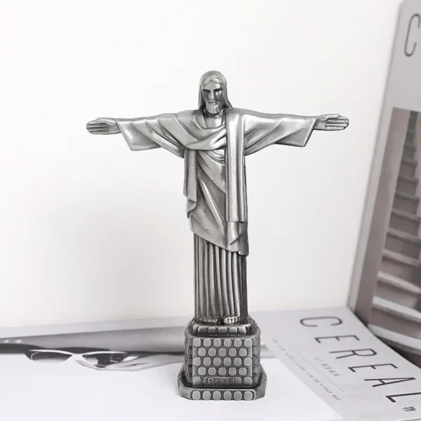 Figurine de jésus, brésil, Christ, rédempteur, Sculpture de bureau, artisanat en métal, Big Ben, bâtiment de renommée mondiale, décoration de maison – Image 18