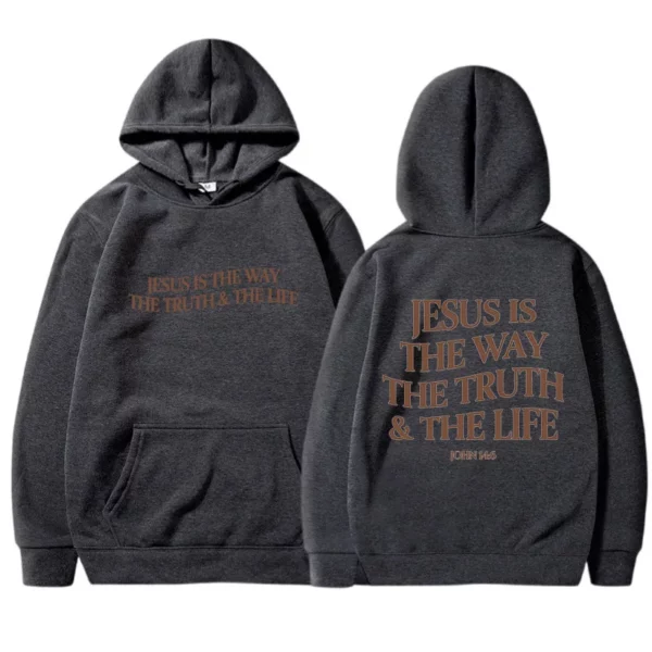 JESUS IS THE Organisements THE TRUTH-Chemise de Protection à Capuche pour Femme, Haut Épais en Velours, à Manches sulf, Ample, Style Coréen, Nouvelle Collection Hiver – Image 12