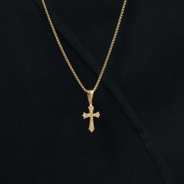 Collier pendentif croix pour hommes et femmes, colliers en acier inoxydable, colliers chics, cadeaux de bijoux classiques chrétiens, 50 cm, 55 cm, 60cm – Image 12