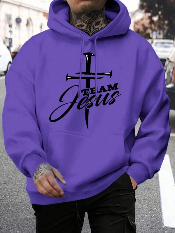 Sweat-shirt à capuche pour hommes, Design de l'équipe de jésus imprimé, mode chaude, décontracté, avec poches, grande taille, Streetwear, automne – Image 43