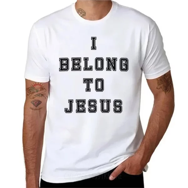 Chemise à imprimé animal pour garçons T-shirt court T-shirt court hommes T-shirt nouveau Kaka j'appartiens à jésus T-Shirt hommes vêtements surdimensionné