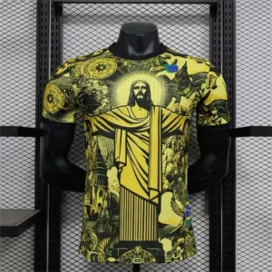 Haut d'entraînement de Football d'été, édition spéciale brésilienne, maillot de Football jésus noir gris, t-shirts d'extérieur à séchage rapide pour enfants et adultes