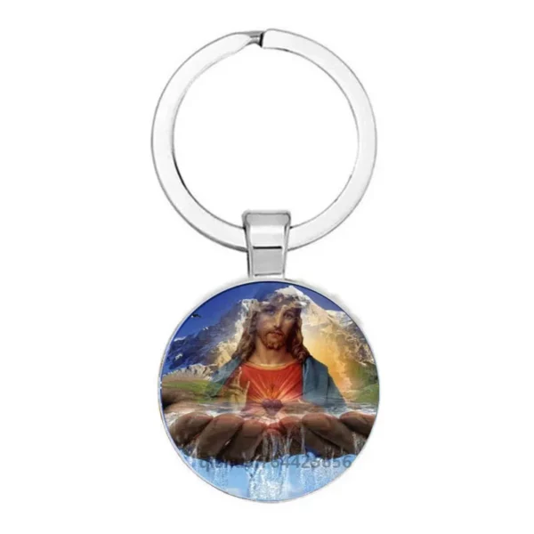 Hot! Porte-clés fille du cœur sacré de jésus, bijoux de marque de luxe, Cabochon en verre, ailes d'ange, vente en gros – Image 13