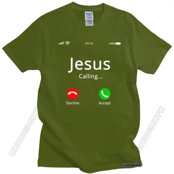 T-shirt homme 100% coton, humoristique et religieux, Jésus appelle le Christ, chrétien, Bible, cadeau – Image 22