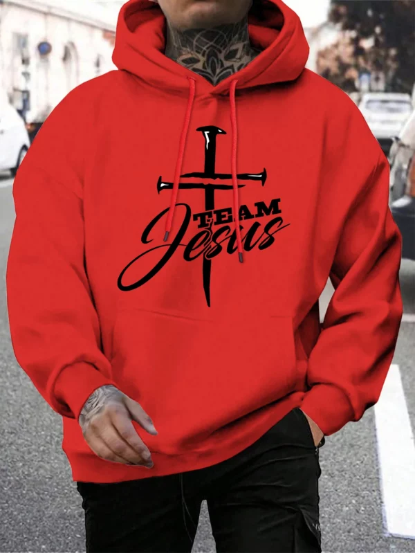 Sweat-shirt à capuche pour hommes, Design de l'équipe de jésus imprimé, mode chaude, décontracté, avec poches, grande taille, Streetwear, automne – Image 11