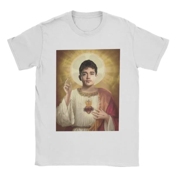 Charles Leclerc jésus t-shirts hommes 100% coton T-Shirt drôle col rond T-Shirt à manches courtes hauts cadeau d'anniversaire – Image 10