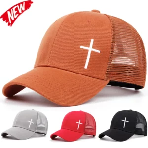 ﻿   Hommes femmes croix broderie Net chapeaux respirant casquette de Baseball Hip Hop chapeau été loisirs camionneur casquettes unisexe Snapback chapeaux