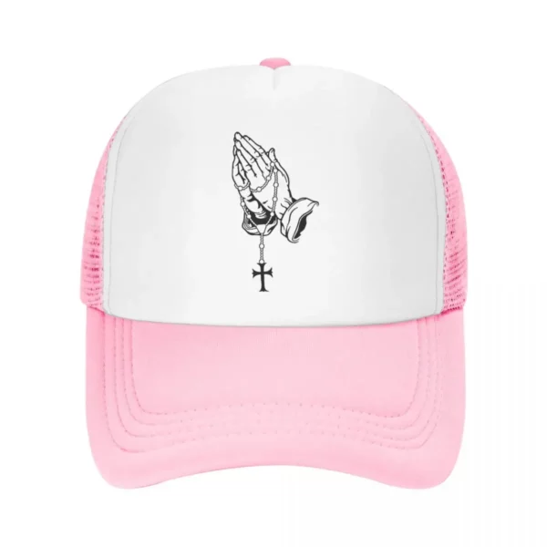 Casquette de camionneur réglable pour adultes, chapeaux Snapback Hip Hop, Jésus, Marie, Dieu chrétien, Foi, Mains en prière, Baseball – Image 8