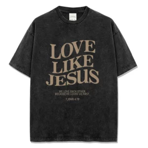Amour comme jésus lettres imprimer hommes de luxe T-shirt rétro Vintage lavé couleur homme concepteur haute qualité t-shirts haute rue T-shirt