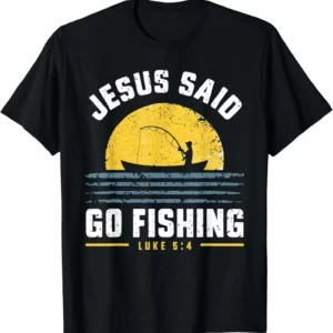 T-shirt chrétien imprimé sur demande pour hommes, Jésus a dit que le Christ va à la pêche, Faith Graphic, Camisas Streetwear