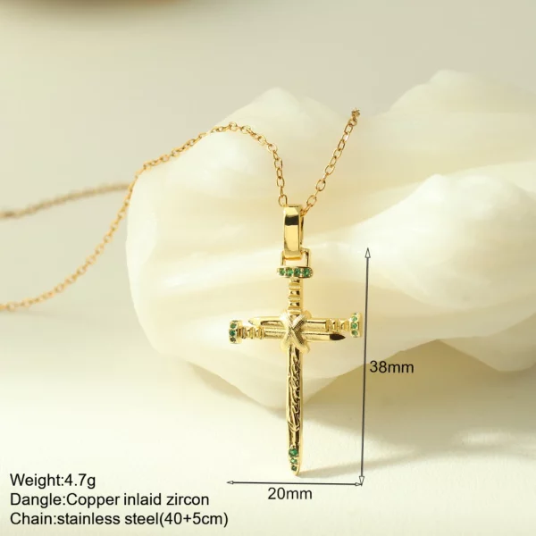 Croix Collier Pour Les Femmes Bohème Jésus Vierge Marie Choker Boho Zircon Colliers En Acier Inoxydable Longue Chaîne Nouveau Dans le cou Bijoux – Image 11