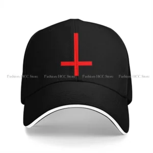 Casquette de Baseball avec Imprimé Inversé Nina ifix pour Homme et Femme, Chapeau Rouge avec Visière de Protection, avec Croix de Dieu Jésus