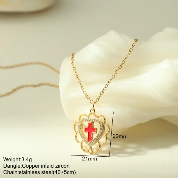 Croix Collier Pour Les Femmes Bohème Jésus Vierge Marie Choker Boho Zircon Colliers En Acier Inoxydable Longue Chaîne Nouveau Dans le cou Bijoux – Image 20