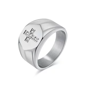 Bague croix en acier inoxydable pour homme, cubique, contre-indiqué, nouvelle mode