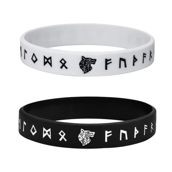 Vnox – Bracelet en Silicone pour hommes, 12mm, Bracelet en caoutchouc souple, boussole Viking nordique Rune Almut, ensemble de bracelets – Image 11