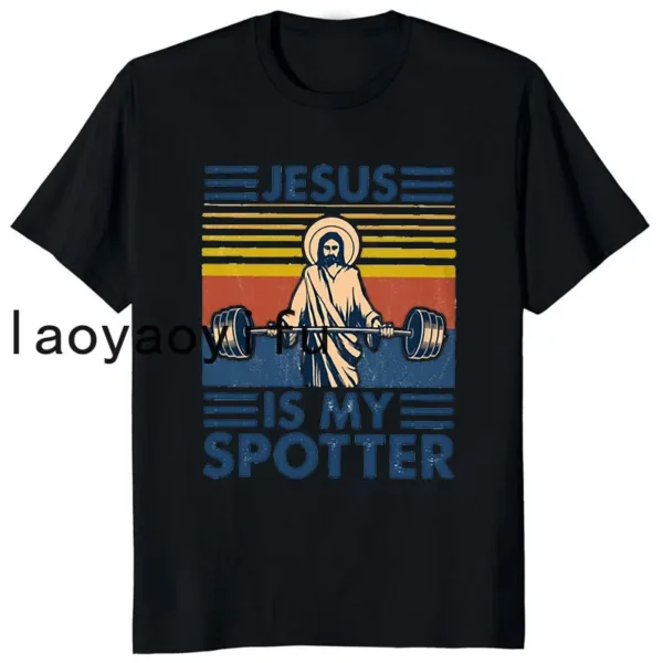 Rétro Vintage jésus Christ gymnase t-shirts hommes pur foi chrétienne t-shirt haut à manches courtes drôle imprimé graphique t-shirt cadeau – Image 18