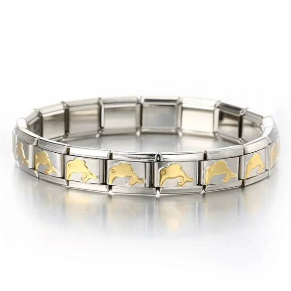 Coeur croix papillon italien breloque lien en acier inoxydable doré Bracelets bricolage faisant 9mm perles rétro Bracelet bijoux en gros – Image 28