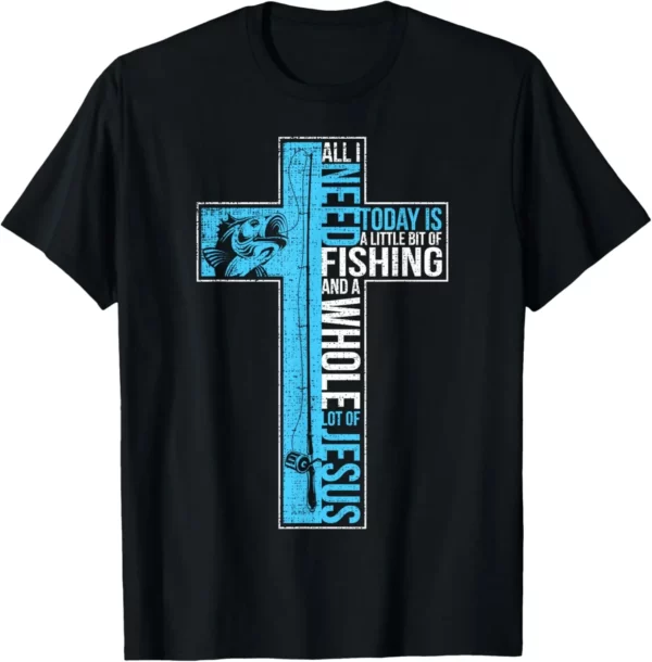 T-shirt chrétien imprimé sur demande pour hommes, Jésus a dit que le Christ va à la pêche, Faith Graphic, Camisas Streetwear – Image 3