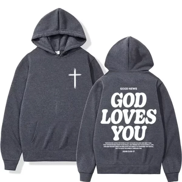 Sweats à capuche d'église de Jésus chrétien pour hommes et femmes, Harajuku, esthétique, verset de la Bible, dieu vous aime, Streetwear unisexe, Y2K PVD – Image 12