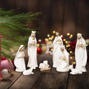 Ornements de Noël de la naissance de Jésus, scène de la Nativité l'inventaire, affichage décoratif en résine, statue de beurre, cadeau de décoration de bureau et de maison