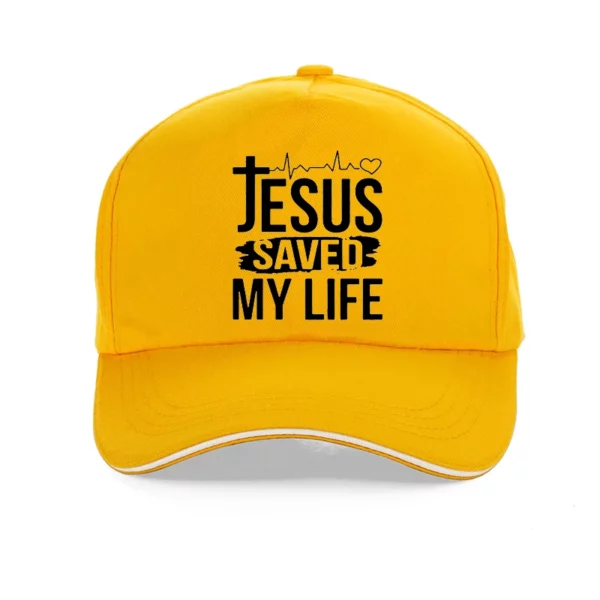 Chapeau d'été imprimé jésus sauvé ma vie casquette de baseball j'appartiens à jésus casquettes hommes coton Christ Religion fe chrétienne chapeaux – Image 12