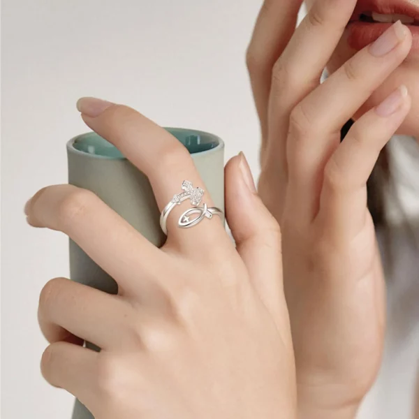 Eudora-Bague réglable en argent regardé 925 pour femme, croix de Jésus poisson, croix besters chrétienne, cadeau de bijoux Ichthus pour la colonne vertébrale – Image 6