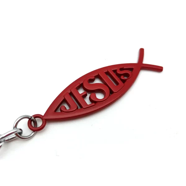 Porte-clés de voiture universel en métal, pendentif avec logo de poisson de Jésus, Toyota, Audi, KIA, Honda, Mercedes Benz, Chevrolet, Jeep – Image 5