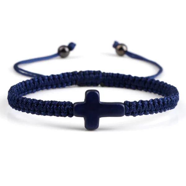 Bracelet croix de jésus tissé à la main pour hommes et femmes, fil rouge noir tressé, porte-bonheur, à la mode, pour Couple, bijoux d'amitié – Image 13