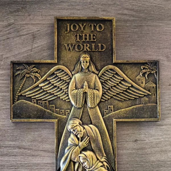 Croix murale en résine exquise, Crucifix chrétien 3D fabriqué à la main, décoration de maison, cadeau religieux pour hommes, ornement de noël et d'église – Image 15